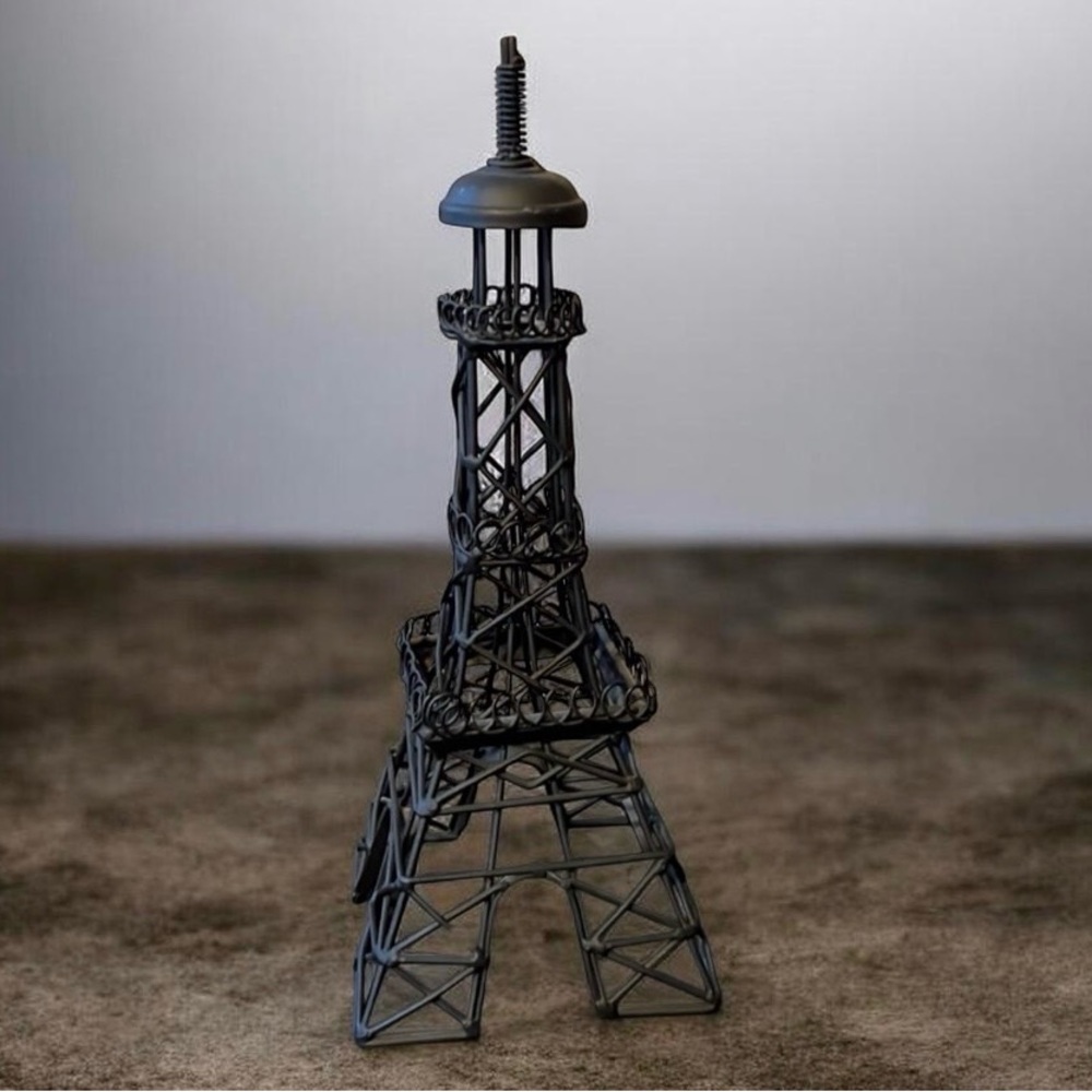 Eiffel Tower Home Accent Decor Metal with Matte Black Finish 12”x 4.5” - Picture 2 of 8